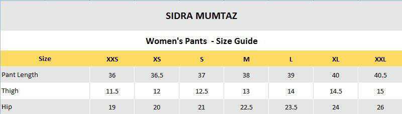 Trouser size chart